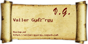 Valler György névjegykártya