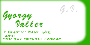 gyorgy valler business card